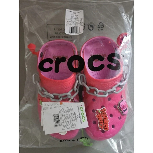 New Crocs Classic Franken Berry Chain Clog Size M4/W6 Pink - Picture 11 of 11